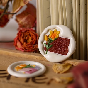 Búho Rosa lirio flor <span class=keywords><strong>correo</strong></span> sellado sello de cera sello cabeza sellado cera fuego pintura sobre sello para estudiante regalo de graduación - Product Image 6