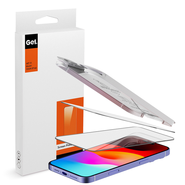 9H Anti-scratch Dust Free Tempered Glass Screen Protector Installation Kit Applicator for iPhone 16 15 14 13 12 Pro Max Plus