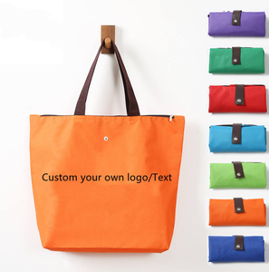 Bolsa de compras de poliéster con diseño creativo y exquisito, de tela Oxford, plegable, con botón y logotipo personalizado, muy vendida. - Product Image 1