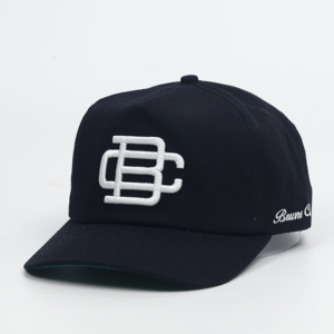 Casquettes de baseball noires personnalisées de haute qualité à 5 panneaux avec logo brodé 3D - Product Image 1