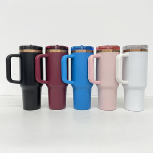 20 عبوة من مستودعات الولايات المتحدة الأمريكية مانعة للتسرب ، أكواب 40 أونصة مطلية بالنحاس من الفولاذ المقاوم للصدأ مع غطاء ومقبض من قش الوجه قابل للإزالة - Product Image 2