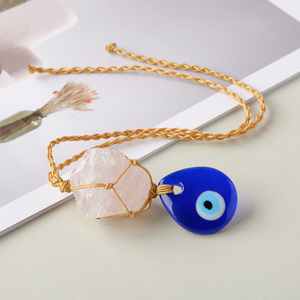 Colgante de Cristal Natural para Coche, Protección Contra el Mal de Ojo, Amuletos de Piedra Natural para Decoración del Espejo Retrovisor del Coche, Venta al por Mayor - Product Image 4