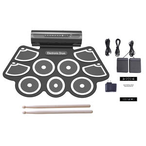 Kit <span class=keywords><strong>de</strong></span> batterie électronique Instrument <span class=keywords><strong>de</strong></span> musique Silicone 9 tambours Pad Module portable flexible ensemble <span class=keywords><strong>de</strong></span> musique à percussion avec 2 pédales - Product Image 2