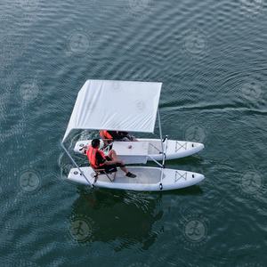 Bateau <span class=keywords><strong>Catamaran</strong></span> Gonflable Extérieur en PVC et Aluminium avec Auvent pour Pêche et SUP – Idéal pour Parcs Aquatiques - Product Image 3