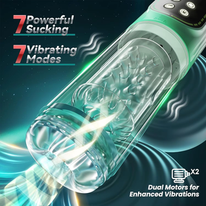 Voll wasserdichte IPX7 Automatic Man Stroker-Maschinen Elektrische männliche Mastur batoren mit Vakuumpumpe, die rotierenden Saugnapf drückt - Product Image 5