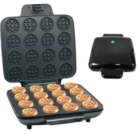 Gaufrier Électrique Mini 16 Trous en Acier Inoxydable à Chauffage Rapide, Antiadhésif, pour Desserts et Snacks DIY, Prise UE, Idéal pour l'Export