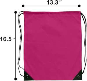 工厂定制徽标/尺寸/颜色 210D 涤纶购物抽绳袋 廉价抽绳袋 运动健身彩色抽绳袋 - Product Image 2