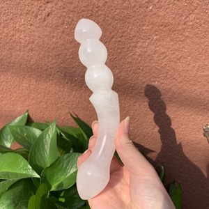 天然透明石英按摩棒白色水晶手工雕刻魔杖灵气骨盆魔杖成人刮痧 - Product Image 2
