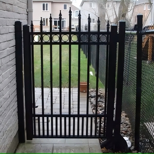 <span class=keywords><strong>Serrure</strong></span> extérieure ornementale Conception de loquet de porte en <span class=keywords><strong>fer</strong></span> <span class=keywords><strong>forgé</strong></span> Porte en acier soudé Conception de porte à double portes de cour solide fantaisie - Product Image 2