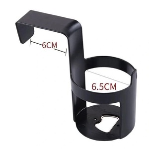 Portavasos para coche, 6,5 cm de diámetro, plástico negro, soporte lateral para puerta, soporte para bebidas y almacenamiento de teléfonos - Product Image 1