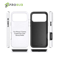 Coque de téléphone Prosub 2-en-1 3D par sublimation pour iPhone 15 16 17 Pro Max, coque arrière vierge en TPU PC antichoc, personnalisable