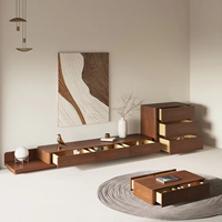 Petit appartement moderne de luxe meuble TV en bois massif ensemble de table basse conception de peinture piano simple table centrale lumineuse pour la vie