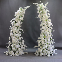 Composition florale artificielle blanche et verte pour arche de mariage, décoration de mariage, arrangement floral pour banquet de mariage