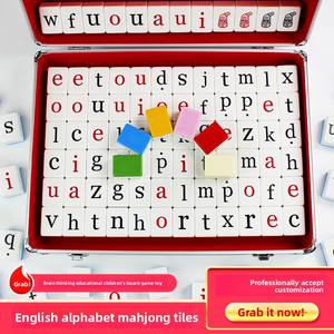 Tuiles <span class=keywords><strong>de</strong></span> Mahjong en forme <span class=keywords><strong>de</strong></span> mots <span class=keywords><strong>de</strong></span> l'alphabet anglais, jeu <span class=keywords><strong>de</strong></span> <span class=keywords><strong>société</strong></span> éducatif pour enfants, entraînement à la logique et au raisonnement cérébral - Product Image 4
