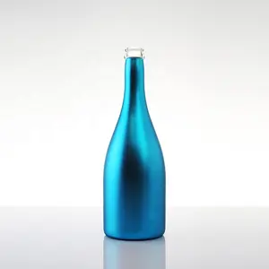 Mạ điện rượu sâm banh chai thủy tinh màu xanh 750ml tinh thần chai nước giải khát chai thủy tinh