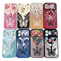 Coque de téléphone papillon diamantée en promotion pour iPhone 18 17 16 15 14 13 12 11 – Coque arrière en TPU pour iPhone – Étui girly