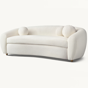 Canapé incurvé de luxe moderne en tissu haut de gamme, mobilier de salon intérieur minimaliste, meubles en bois faits à la main - Product Image 1
