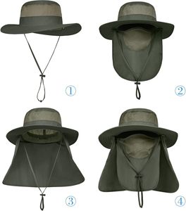 Outdoor Nylon <b>Sun</b> Protection <b>Hat</b> for Unisex Wide Brim Cycling & Travel Fishing <b>Hat</b> <b>with</b> Face & <b>Neck</b> <b>Flap</b> - Product Image 2