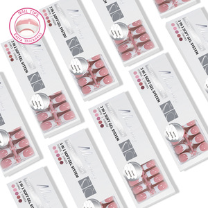 150 embouts/boîte en gel souple, 5 couleurs, design français, amovibles, mats, couvrance totale, à presser, pour extension d'ongles en salon - Product Image 2