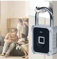 Cadenas intelligent étanche à empreinte digitale, sans clé, biométrique, avec contrôle via application Cloud Tuya pour gymnases/écoles (aluminium/laiton)