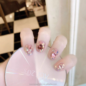 Wholesale Kids False <b>Nail</b> <b>Extensions</b> Artificial Fingernails Glitter Rhinestones Little Girl Kids Press on <b>Nails</b> - Product Image 2
