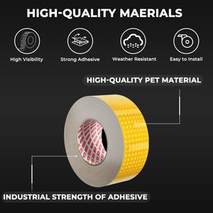 Cinta Reflectante de Grado Diamante en Rollo, Certificada CE RoHS, Alta Intensidad, Resistente al Agua y a los Rayos UV, Roja, Amarilla, Blanca - Product Image 4