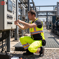 Ensemble uniforme personnalisé JIADE haute visibilité en maille, gilet et pantalon avec gilet multipoches et pantalon ventilé pour équipement de sécurité sur site, vêtements de travail