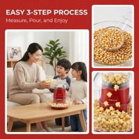 Machine à Popcorn Électrique Sans Huile 1200W à Air Chaud Rapide avec Grand Bol de Service pour Soirées Cinéma à Domicile
