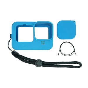 Para <span class=keywords><strong>GoPro</strong></span> <span class=keywords><strong>Hero</strong></span> 10, funda protectora de silicona, película protectora de pantalla de vidrio templado negro, tapa de lente, accesorio deportivo de acción - Product Image 3
