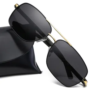 高品质工厂价格男士偏光墨镜设计师奢华金属太阳镜复古驾驶男士太阳镜