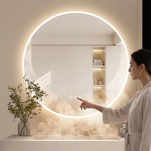 <span class=keywords><strong>Espejo</strong></span> de Baño LED Inteligente Moderno, Montado en la <span class=keywords><strong>Pared</strong></span>, Antivaho, Retroiluminado, con Luz RGB que Cambia de Color, para Decoración del Hogar Inteligente - Product Image 2