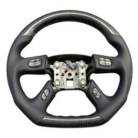 Volant en cuir perforé de qualité supérieure en fibre de carbone en forme de D pour Humme/r H2 SUT SUV 2003-2009, modification intérieure