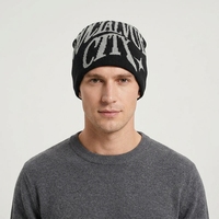 Bonnets sans manchette chapeau d'hiver Jacquard tricoté chapeaux bonnet doublé de soie avec doublure en Satin 100% acrylique hiver tricoté bonnet chapeaux