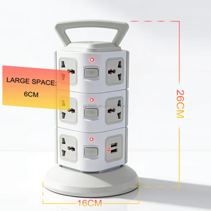 ปลั๊กพ่วงแบบหลายช่องเสียบพร้อมพอร์ต USB <span class=keywords><strong>2</strong></span> ช่อง, ปลั๊กพ่วงแบบทาวเวอร์หลายช่องเสียบ ปลั๊กพ่วงทองแดง 2500W - Product Image 3