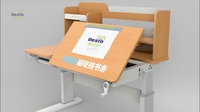 Bureau d'étude ergonomique réglable et durable pour enfants, plateau en hêtre allemand, pieds en aluminium épais, étagère à livres assemblée, support de lecture, pour la maison