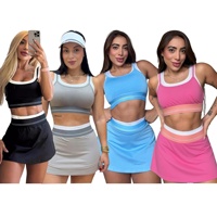 Ensemble de survêtement sport Dry Fit PremiumClothing avec logo, haut et jupe, ensemble jupe de yoga sans couture, tenue de gym, Aloe Yoga Pilates