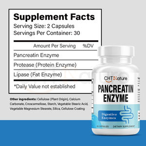 Complément digestif CHTNature, enzyme pancréatique, 60 capsules/flacon, capsules d'enzymes pancréatiques - Product Image 3