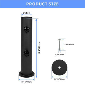JH-Mech Design moderno Base universale parasole in granito resistente per esterni Base ombrello nero solido in acciaio - Product Image 2