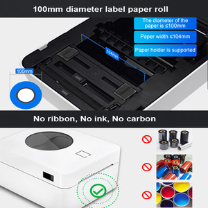 Pabrik dipasok Printer pita USB, penerimaan Label, mesin stiker kode batang untuk Label kain POS logistik, Label perhiasan ritel - Product Image 5