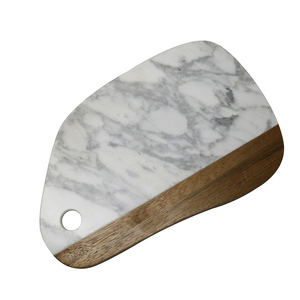 <span class=keywords><strong>Planche</strong></span> à découper en bois naturel de maison marbre et acacia pour <span class=keywords><strong>fromage</strong></span> charcuterie saucisse collation avec trou de suspension - Product Image 3