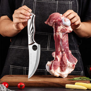 Couteau utilitaire fait main en acier inoxydable motif damas cuisine couteau d'abattage de chasse fixe couverture en cuir boucle <span class=keywords><strong>ceinture</strong></span> - Product Image 4