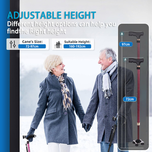 Bâton de marche multifonctionnel en alliage d'aluminium léger Base rotative réglable Cannes portables pour la randonnée et le trekking - Product Image 5