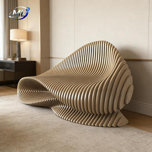 Banco de Espera Curvo de Madera Sólida para Espacios Públicos, Talleres, Entradas, Supermercados, Bares, Centros Comerciales, Escuelas y Parques - Product Image 1