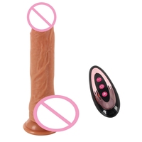 Vibrador de silicona realista con correa súper grande, automático, ecológico, impermeable IPX6, juguete sexual unisex de 20 cm