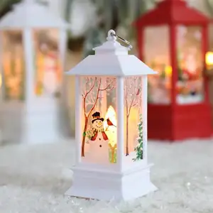 Lampu LED lentera Natal, lampu Angin Natal menyala/
