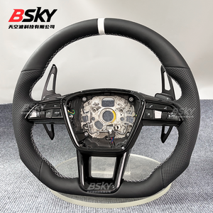 Volant de voiture sport en cuir pour <span class=keywords><strong>Audi</strong></span> B9 A2 A3 A4 A5 A6 A7 RS3 <span class=keywords><strong>RS4</strong></span> S3 S4 S5 A6 A8 Q5 Q7 TT R8 S6 RS7 B8.5 B8 - Product Image 5