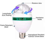 E27 3W Auto rotatif Led ampoule Disco fête noël atmosphère lampe couleur ampoule projecteur
