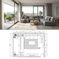 Design d'intérieur de maison moderne certifié CE, style postmoderne, salon, villa, personnalisation OEM ODM, design graphique