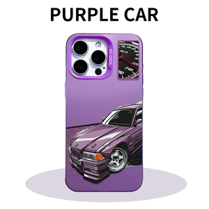 Coque <span class=keywords><strong>de</strong></span> téléphone pour voiture <span class=keywords><strong>de</strong></span> sport rétro violette, design <span class=keywords><strong>compteur</strong></span> <span class=keywords><strong>de</strong></span> <span class=keywords><strong>vitesse</strong></span>, TPU pour 17/16/15/14 Pro Max, anti-empreintes digitales, antichoc, mobile - Product Image 1
