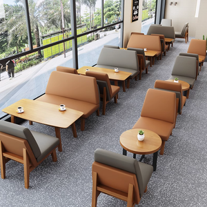 Juego de muebles de café occidental de madera maciza comercial-mesas y sillas duraderas para uso en restaurantes de cafetería y té - Product Image 2